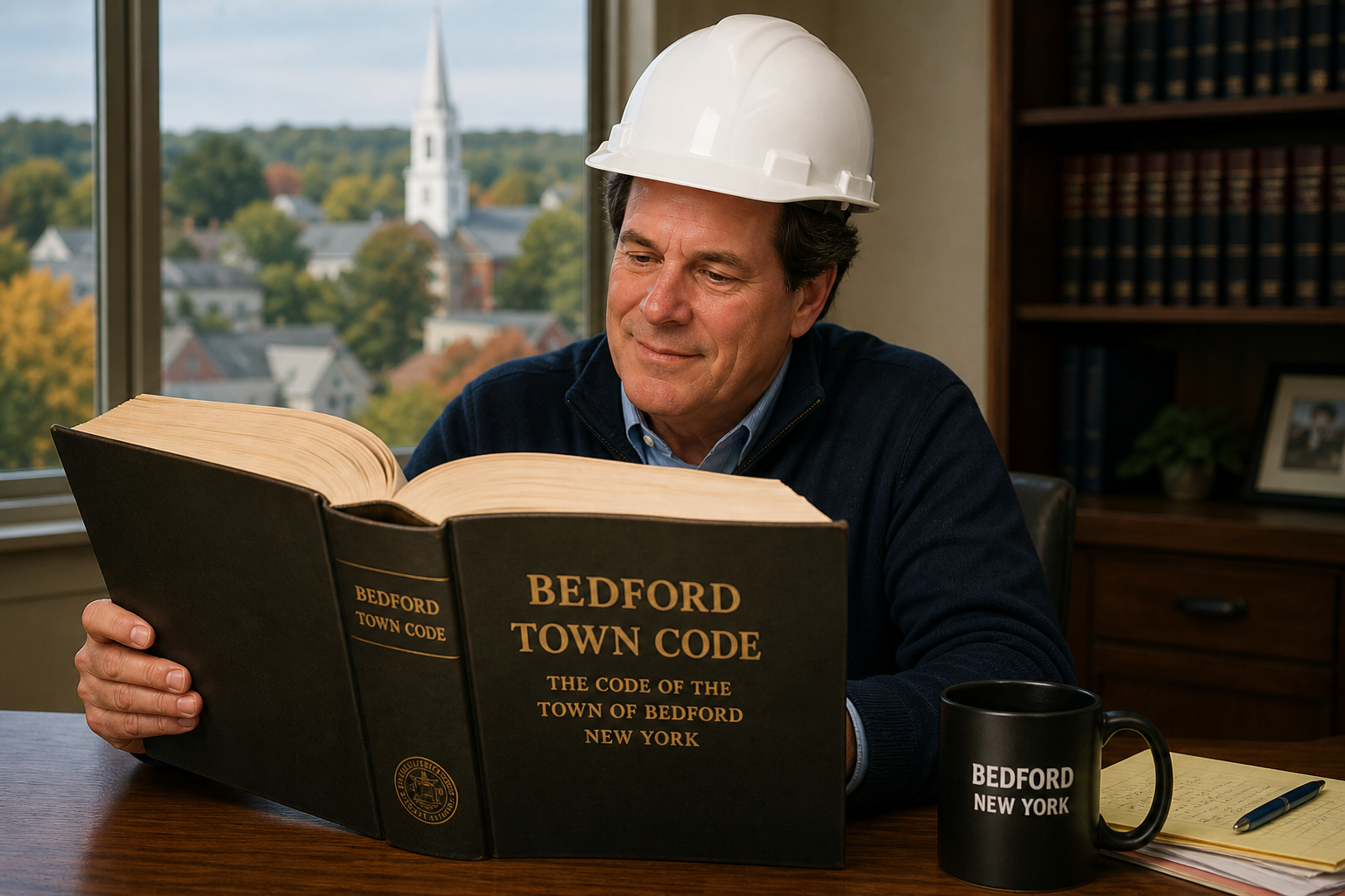 Don Scott reviewing the Bedford Town Code